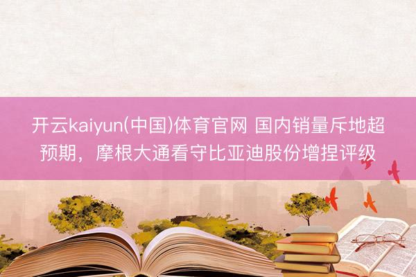 开云kaiyun(中国)体育官网 国内销量斥地超预期，摩根大通看守比亚迪股份增捏评级