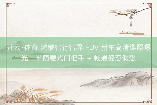 开云·体育 鸿蒙智行智界 FUV 新车高清谍照曝光：半荫藏式门把手 + 畅通姿态假想