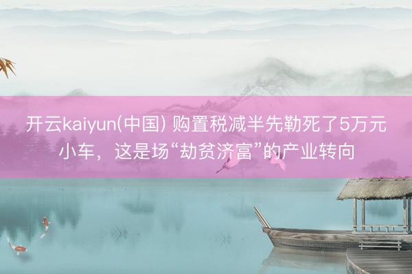 开云kaiyun(中国) 购置税减半先勒死了5万元小车，这是场“劫贫济富”的产业转向