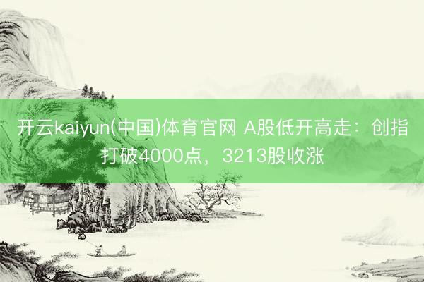 开云kaiyun(中国)体育官网 A股低开高走：创指打破4000点，3213股收涨