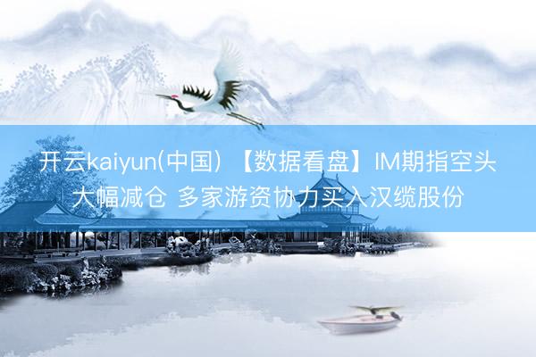 开云kaiyun(中国) 【数据看盘】IM期指空头大幅减仓 多家游资协力买入汉缆股份