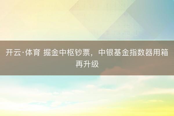 开云·体育 掘金中枢钞票，中银基金指数器用箱再升级