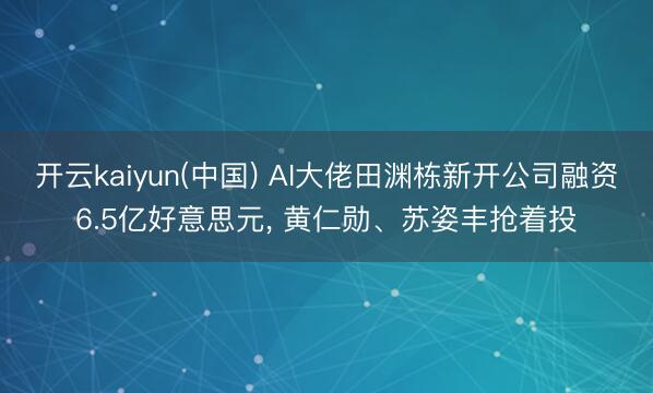 开云kaiyun(中国) AI大佬田渊栋新开公司融资6.5亿好意思元， 黄仁勋、苏姿丰抢着投