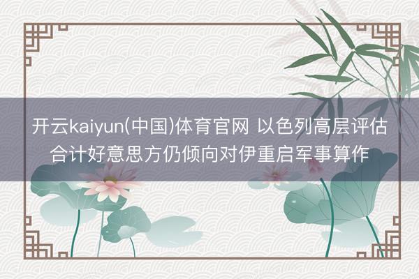 开云kaiyun(中国)体育官网 以色列高层评估合计好意思方仍倾向对伊重启军事算作